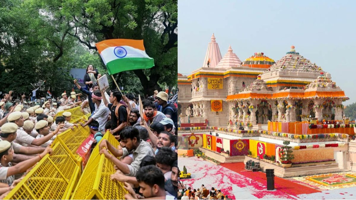 Opposition strategy Split : Student protests vs. Ram Mandir allegations