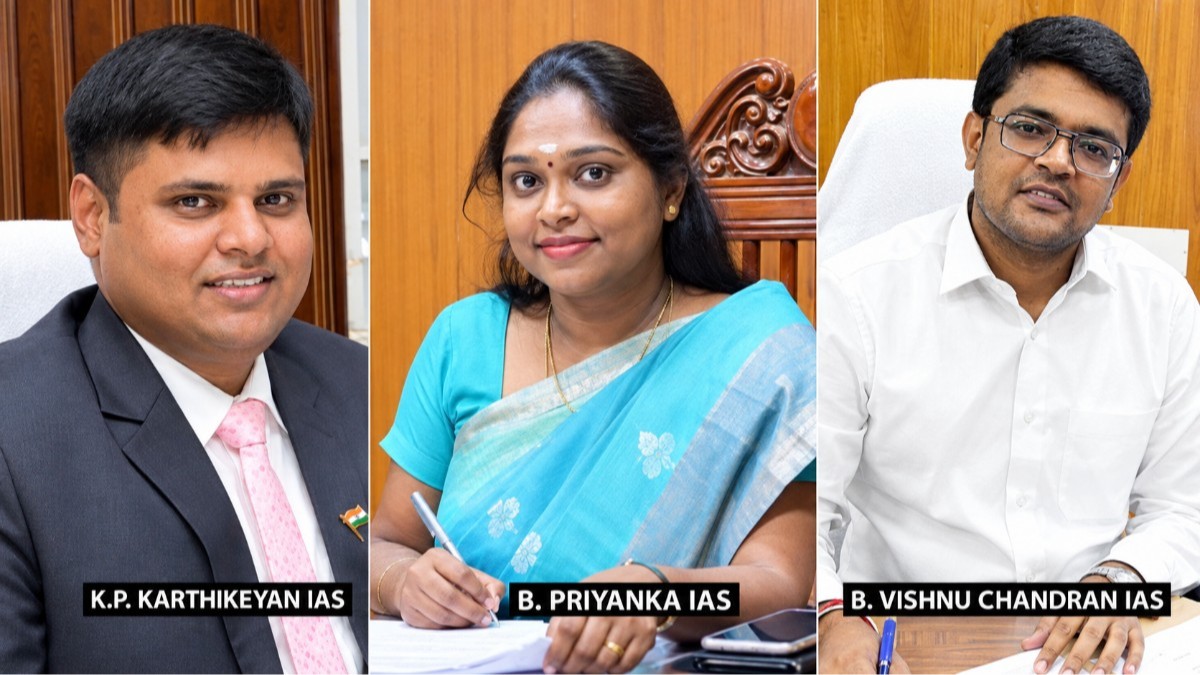 Tamil Nadu govt transfers three IAS officers; Karthikeyan is Director of Town Panchayats